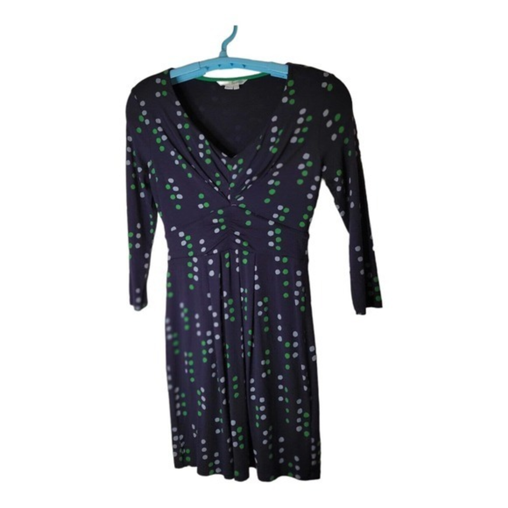 Boden‎ Women's 4R Blue Green White Polka Dot Short Sleeve Pocket Dress Summer